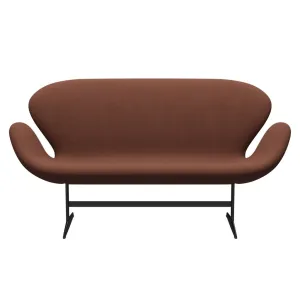 Fritz Hansen Swan™ Sofa 2 Seater, Black Lacquered/Steelcut Medium Brown
