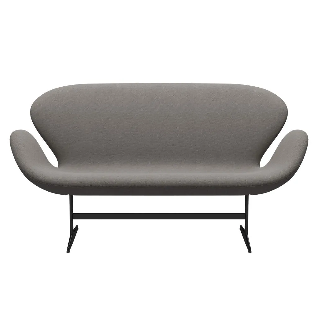 Fritz Hansen Swan™ Sofa 2 Seater, Black Lacquered/Steelcut Medium Grey