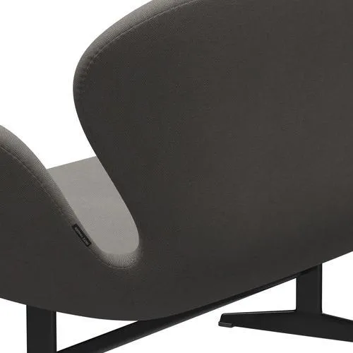 Fritz Hansen Swan™ Sofa 2 Seater, Black Lacquered/Steelcut Medium Grey