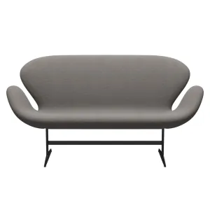 Fritz Hansen Swan™ Sofa 2 Seater, Black Lacquered/Steelcut Medium Grey