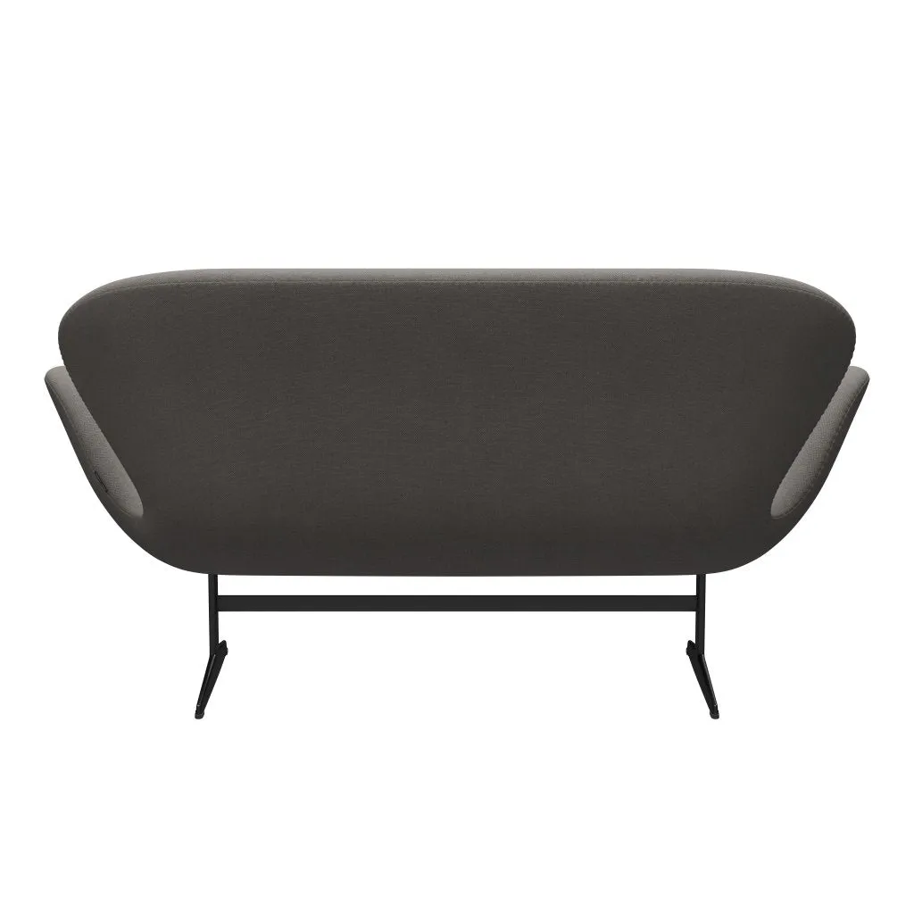 Fritz Hansen Swan™ Sofa 2 Seater, Black Lacquered/Steelcut Medium Grey