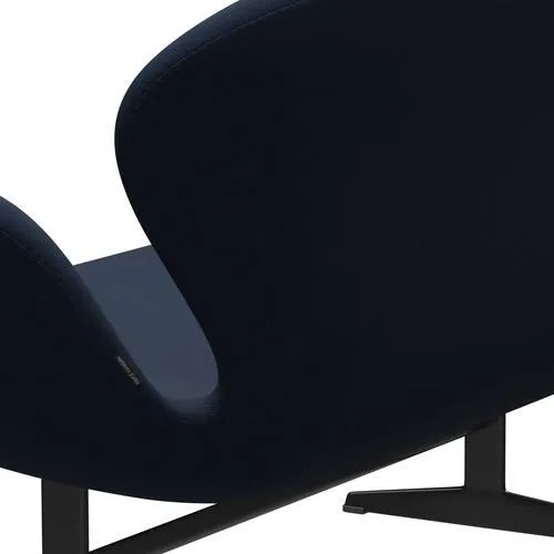 Fritz Hansen Swan™ Sofa 2 Seater, Black Lacquered/Steelcut Ocean Blue Dark