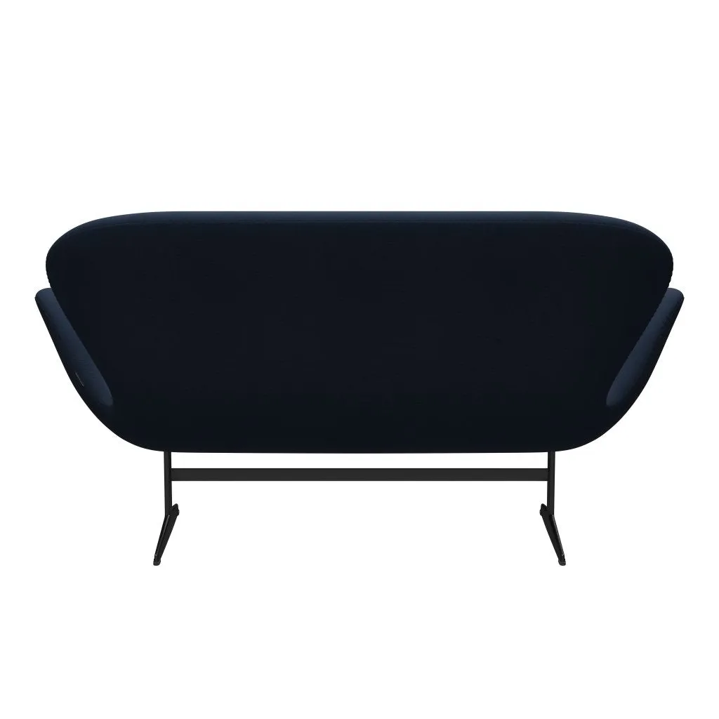 Fritz Hansen Swan™ Sofa 2 Seater, Black Lacquered/Steelcut Ocean Blue Dark