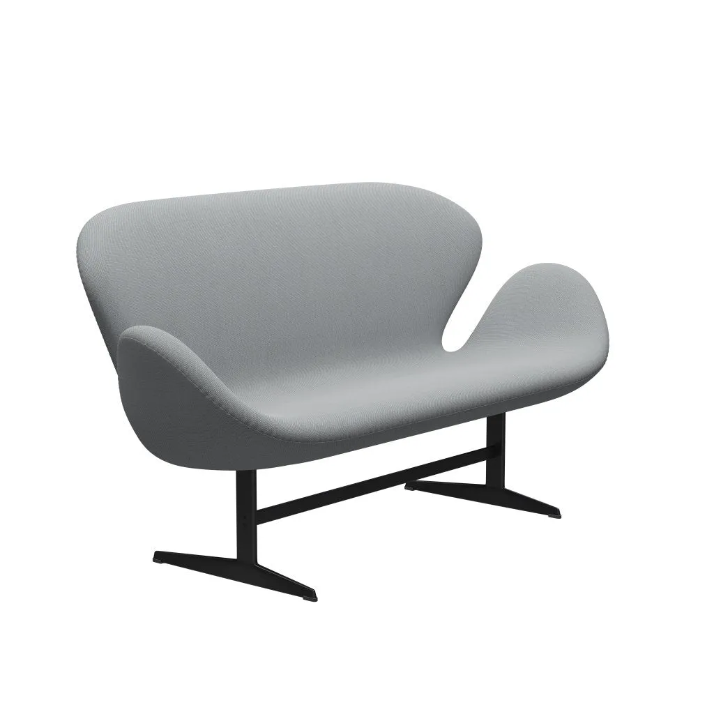 Fritz Hansen Swan™ Sofa 2 Seater, Black Lacquered/Steelcut Trio Beige