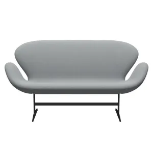 Fritz Hansen Swan™ Sofa 2 Seater, Black Lacquered/Steelcut Trio Beige