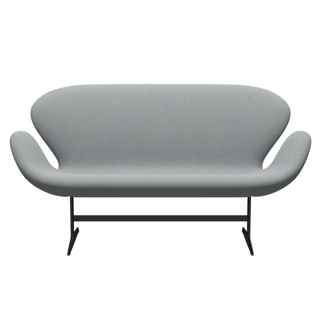 Fritz Hansen Swan™ Sofa 2 Seater, Black Lacquered/Steelcut Trio Beige