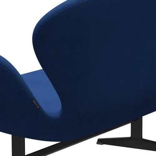 Fritz Hansen Swan™ Sofa 2 Seater, Black Lacquered/Steelcut Trio Cobalt Blue