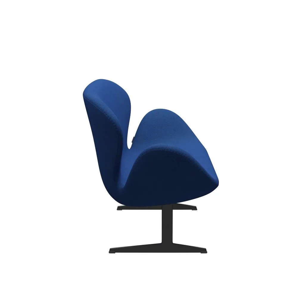 Fritz Hansen Swan™ Sofa 2 Seater, Black Lacquered/Steelcut Trio Cobalt Blue