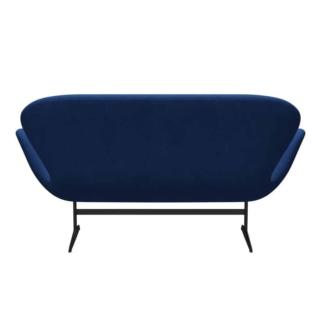 Fritz Hansen Swan™ Sofa 2 Seater, Black Lacquered/Steelcut Trio Cobalt Blue