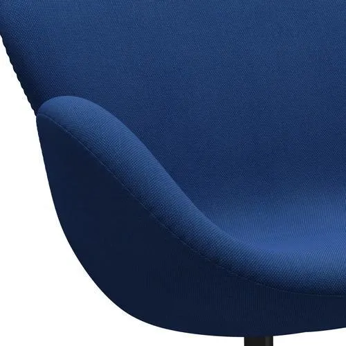 Fritz Hansen Swan™ Sofa 2 Seater, Black Lacquered/Steelcut Trio Cobalt Blue