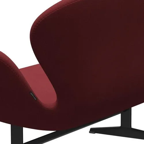 Fritz Hansen Swan™ Sofa 2 Seater, Black Lacquered/Steelcut Trio Dark Red