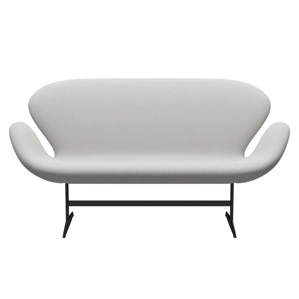 Fritz Hansen Swan™ Sofa 2 Seater, Black Lacquered/Steelcut Trio Delicate Mint Green