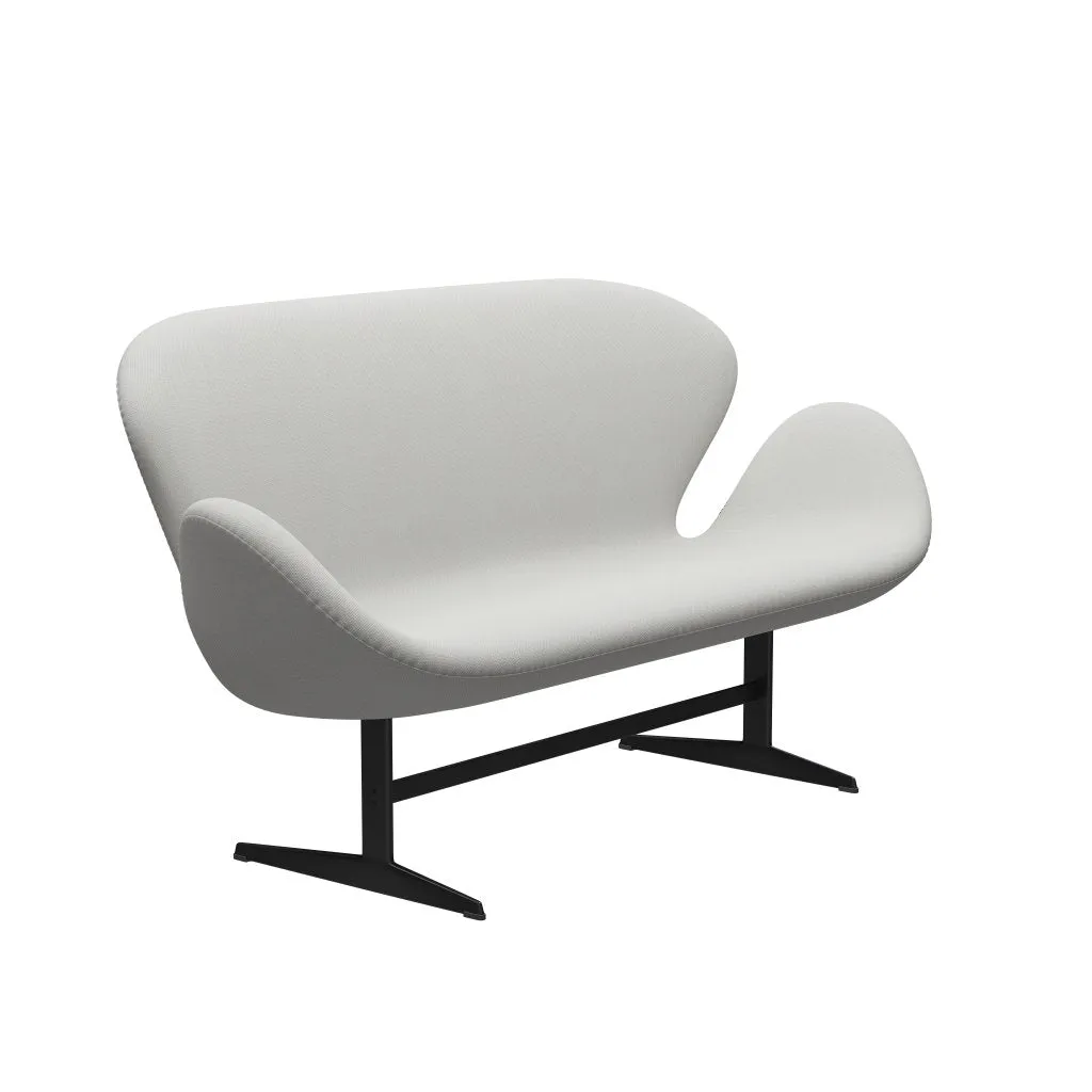 Fritz Hansen Swan™ Sofa 2 Seater, Black Lacquered/Steelcut Trio Delicate Mint Green