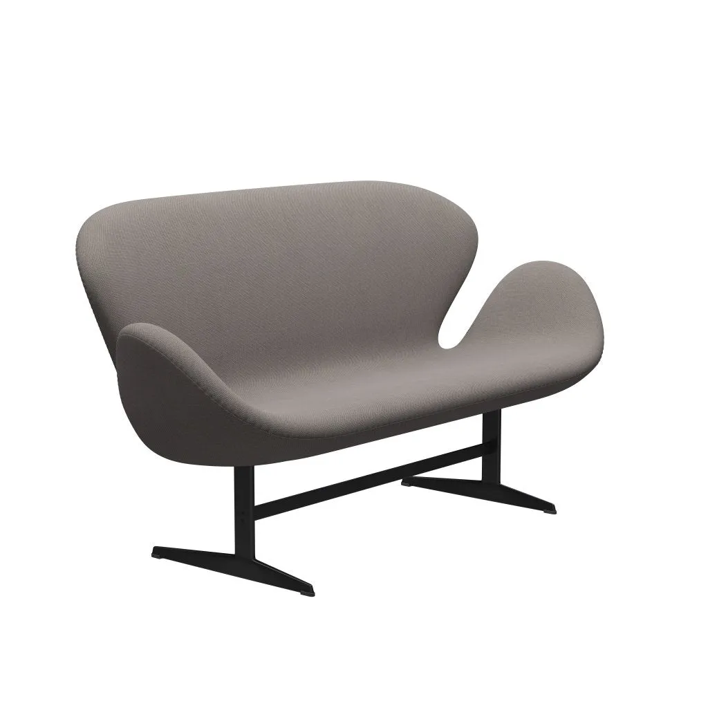 Fritz Hansen Swan™ Sofa 2 Seater, Black Lacquered/Steelcut Trio Sand Dark