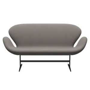 Fritz Hansen Swan™ Sofa 2 Seater, Black Lacquered/Steelcut Trio Sand Dark