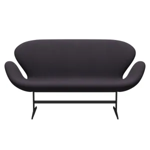 Fritz Hansen Swan™ Sofa 2 Seater, Black Lacquered/Steelcut Trio Warm Dark Blue