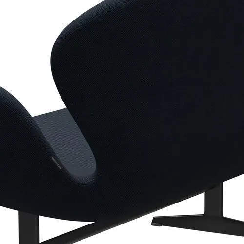 Fritz Hansen Swan™ Sofa 2 Seater, Black Lacquered/Sunniva Dark Blue