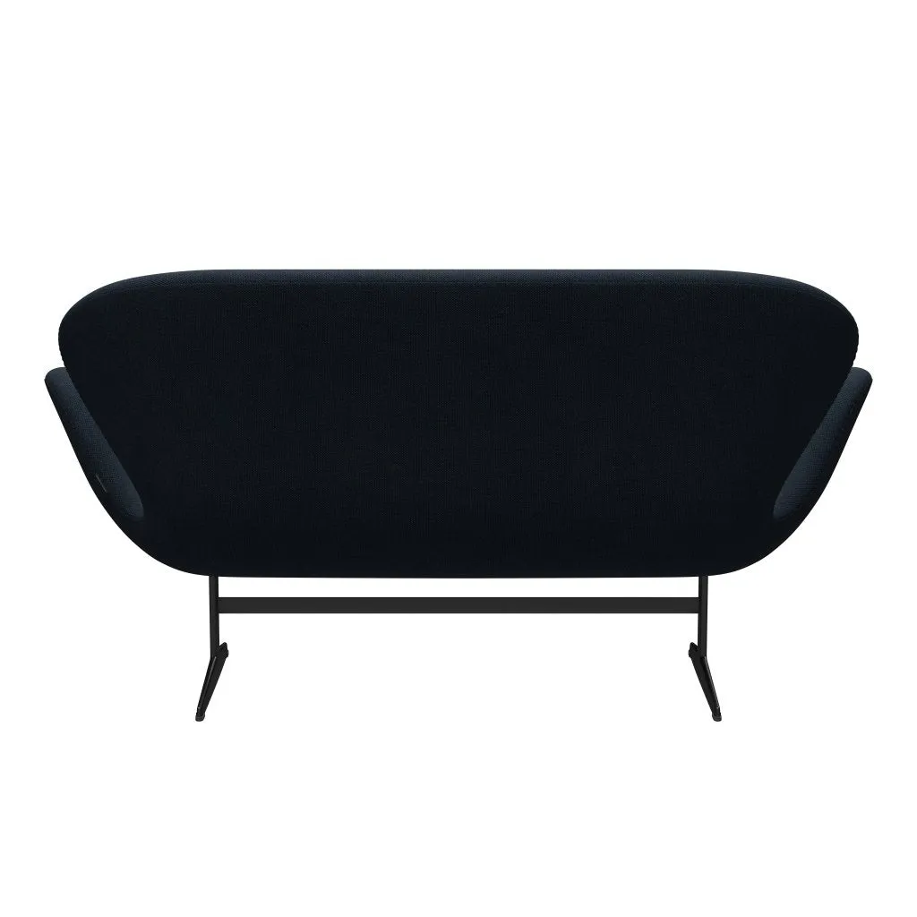 Fritz Hansen Swan™ Sofa 2 Seater, Black Lacquered/Sunniva Dark Blue