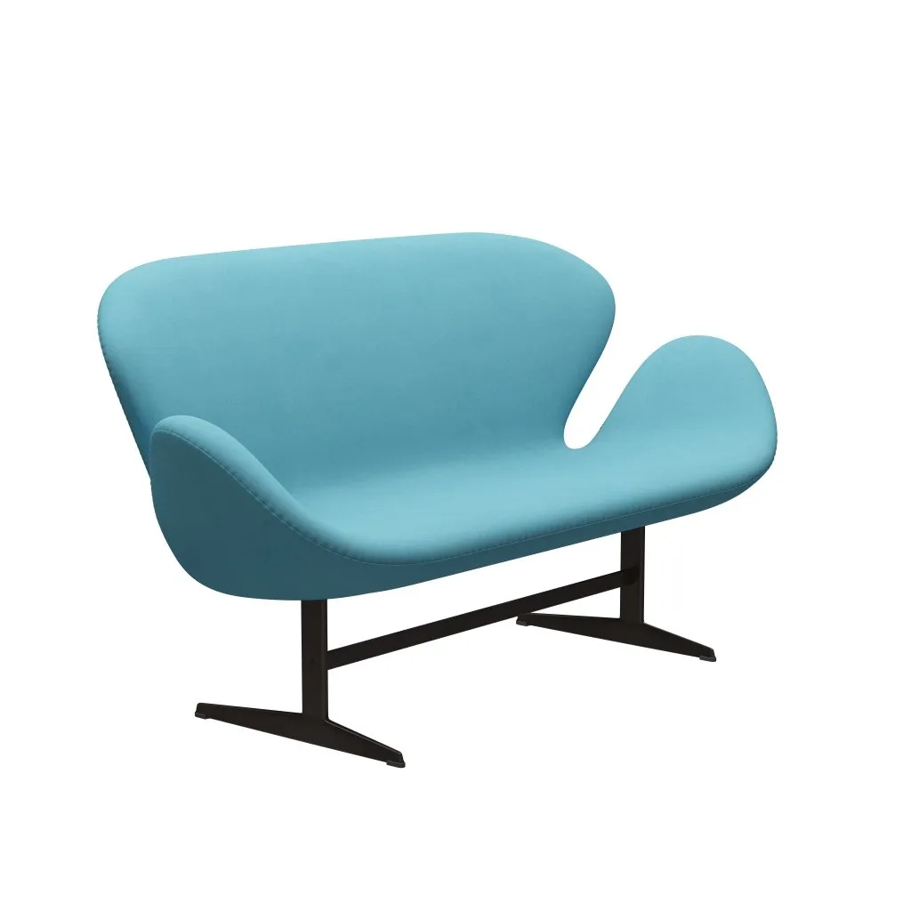 Fritz Hansen Swan™ Sofa 2 Seater, Brown Bronze/Divina Turquoise Light