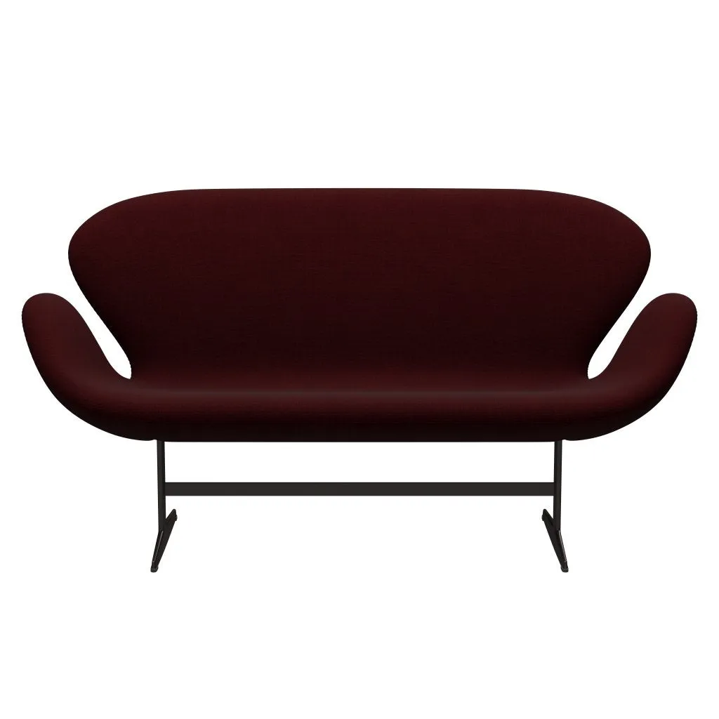 Fritz Hansen Swan™ Sofa 2 Seater, Brown Bronze/Hallingdal Wine Red