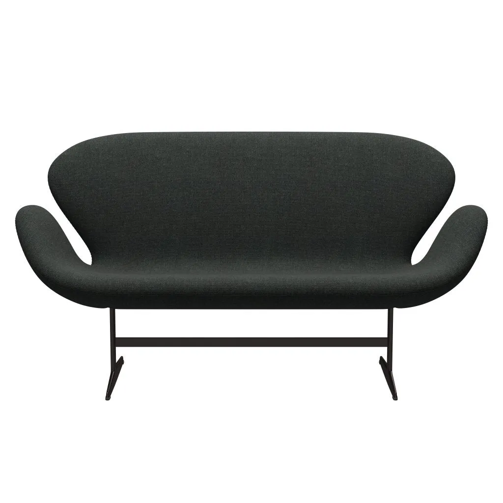 Fritz Hansen Swan™ Sofa 2 Seater, Brown Bronze/Re Wool Black/Natural