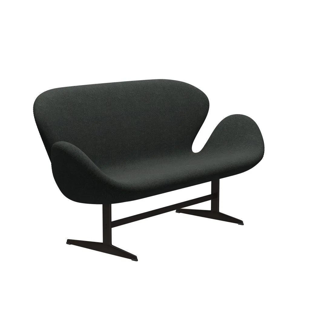 Fritz Hansen Swan™ Sofa 2 Seater, Brown Bronze/Re Wool Black/Natural