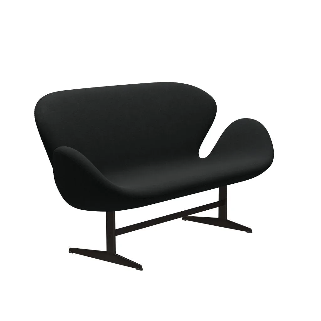 Fritz Hansen Swan™ Sofa 2 Seater, Brown Bronze/Steelcut Black