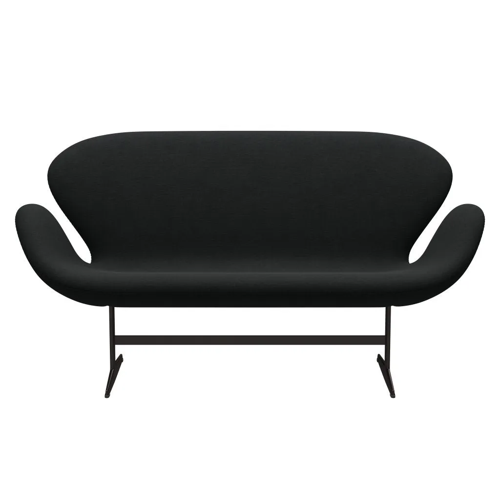 Fritz Hansen Swan™ Sofa 2 Seater, Brown Bronze/Steelcut Black