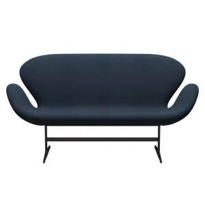 Fritz Hansen Swan™ Sofa 2 Seater, Brown Bronze/Steelcut Trio Dark Dust Blue