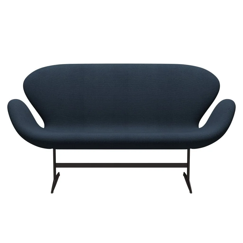 Fritz Hansen Swan™ Sofa 2 Seater, Brown Bronze/Steelcut Trio Dark Dust Blue