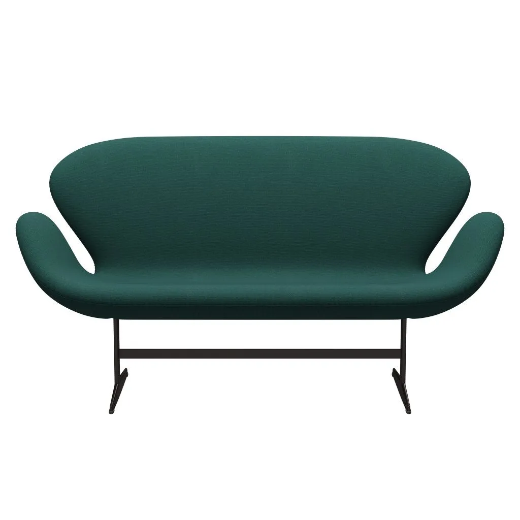 Fritz Hansen Swan™ Sofa 2 Seater, Brown Bronze/Steelcut Trio Dark Green