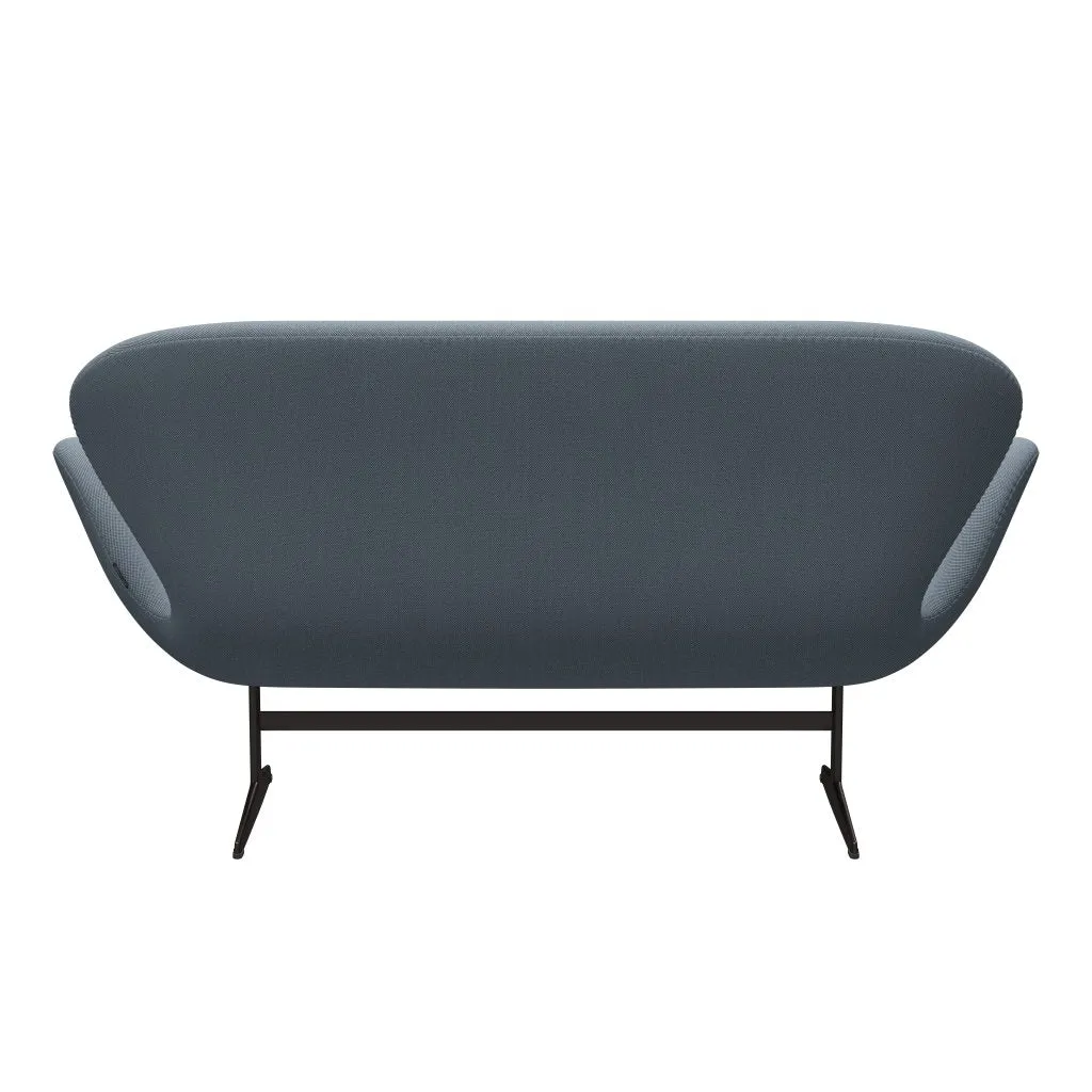 Fritz Hansen Swan™ Sofa 2 Seater, Brown Bronze/Steelcut Trio Pastel Blue