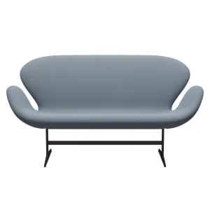 Fritz Hansen Swan™ Sofa 2 Seater, Brown Bronze/Steelcut Trio Pastel Blue