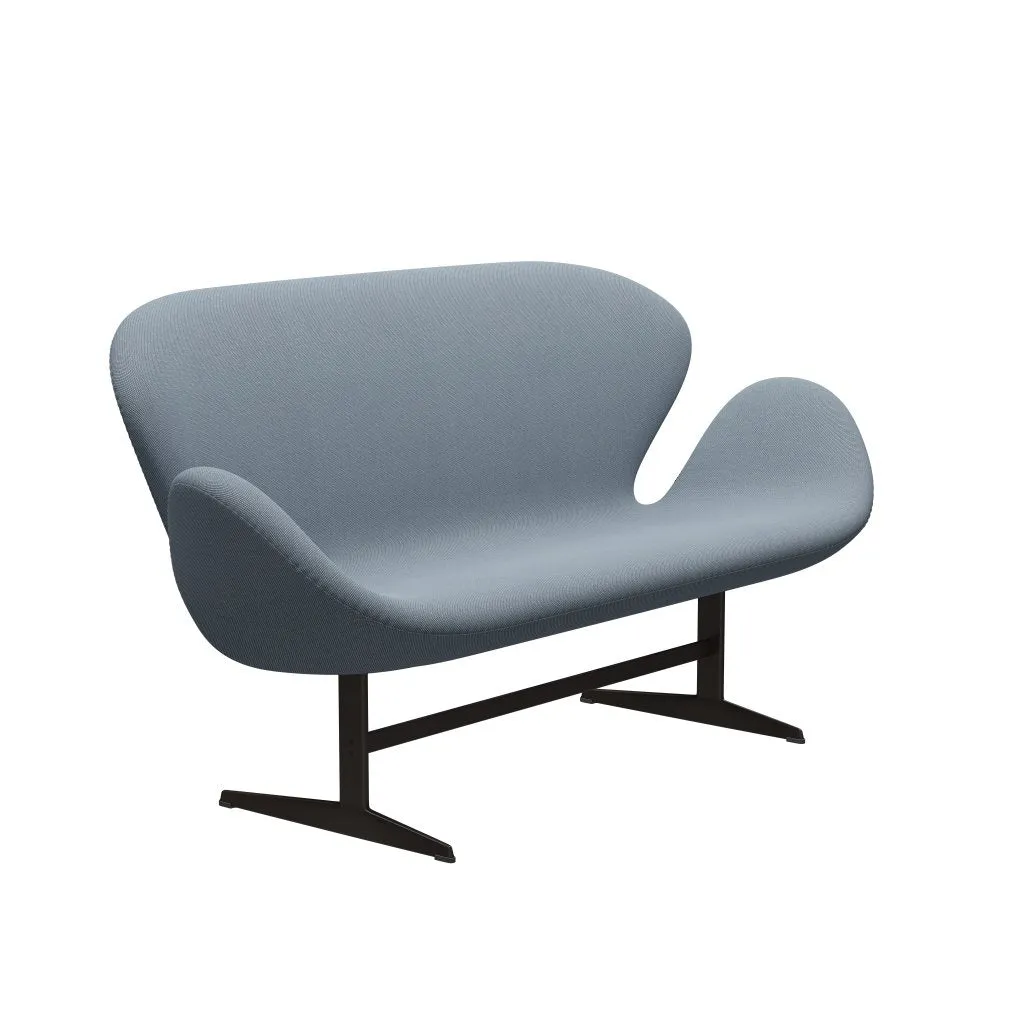 Fritz Hansen Swan™ Sofa 2 Seater, Brown Bronze/Steelcut Trio Pastel Blue