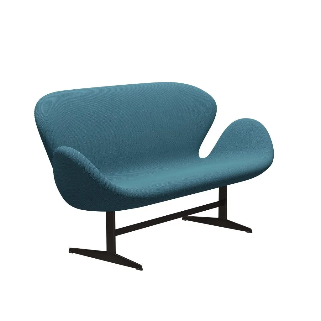 Fritz Hansen Swan™ Sofa 2 Seater, Brown Bronze/Steelcut Trio Turquoise