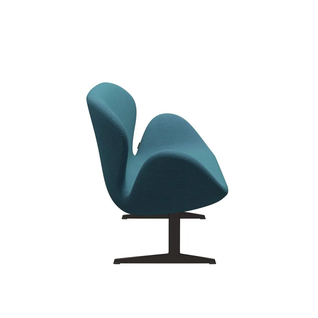Fritz Hansen Swan™ Sofa 2 Seater, Brown Bronze/Steelcut Trio Turquoise