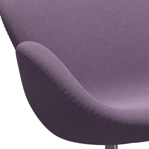 Fritz Hansen Swan™ Sofa 2 Seater, Satin Brushed Aluminium/Capture Light Violet