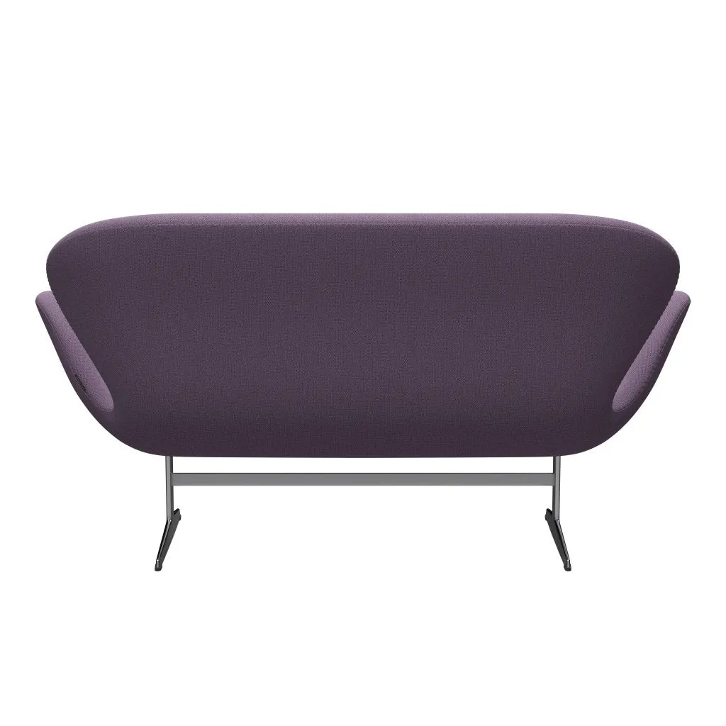 Fritz Hansen Swan™ Sofa 2 Seater, Satin Brushed Aluminium/Capture Light Violet