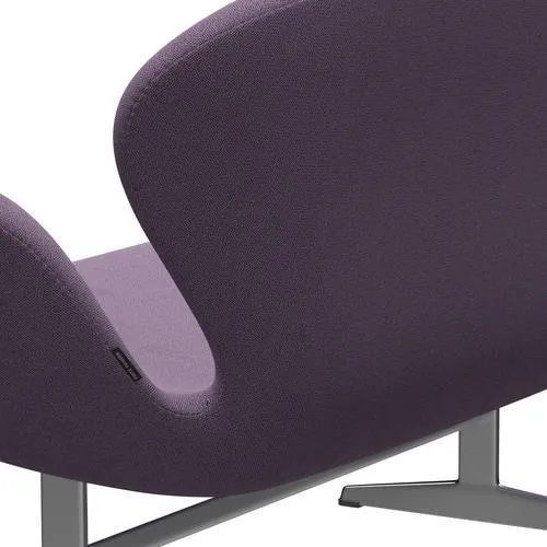 Fritz Hansen Swan™ Sofa 2 Seater, Satin Brushed Aluminium/Capture Light Violet