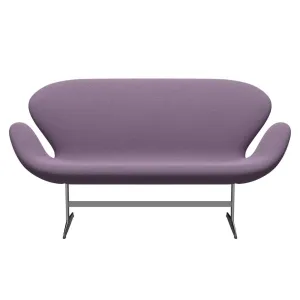 Fritz Hansen Swan™ Sofa 2 Seater, Satin Brushed Aluminium/Capture Light Violet