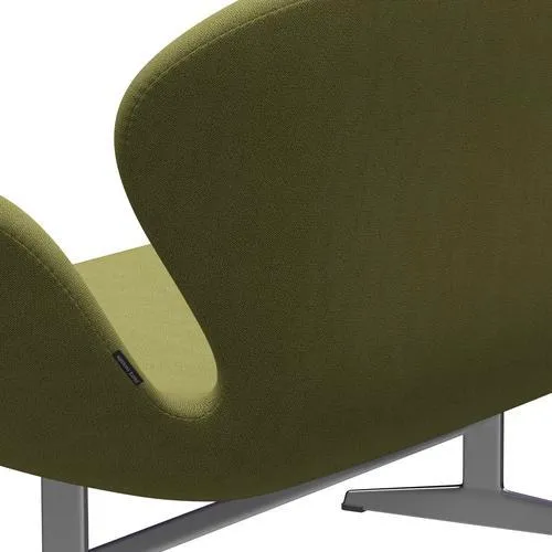 Fritz Hansen Swan™ Sofa 2 Seater, Satin Brushed Aluminium/Capture Wamrgrün