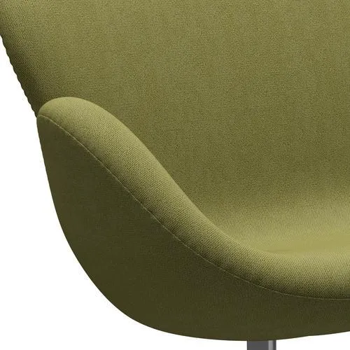 Fritz Hansen Swan™ Sofa 2 Seater, Satin Brushed Aluminium/Capture Wamrgrün