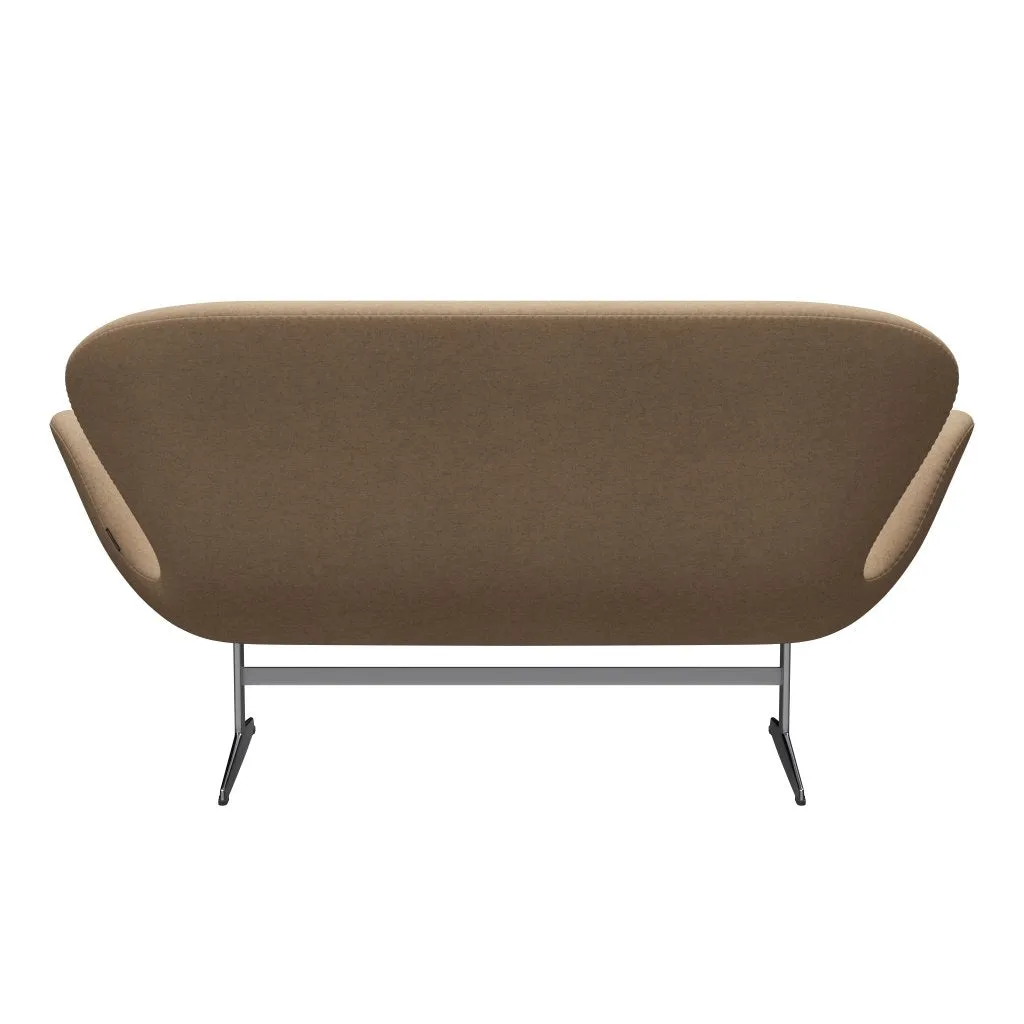 Fritz Hansen Swan™ Sofa 2 Seater, Satin Brushed Aluminium/Divina Md Cappuccino