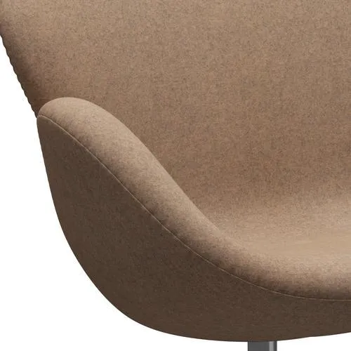 Fritz Hansen Swan™ Sofa 2 Seater, Satin Brushed Aluminium/Divina Melange Grey Nude