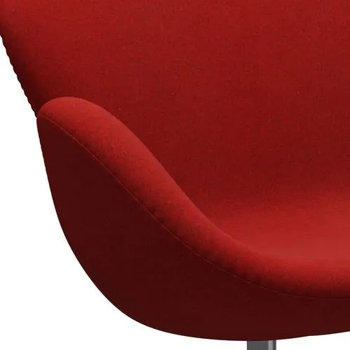 Fritz Hansen Swan™ Sofa 2 Seater, Satin Brushed Aluminium/Divina Melange Red