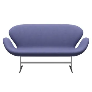 Fritz Hansen Swan™ Sofa 2 Seater, Satin Brushed Aluminium/Divina Melange Violet Light