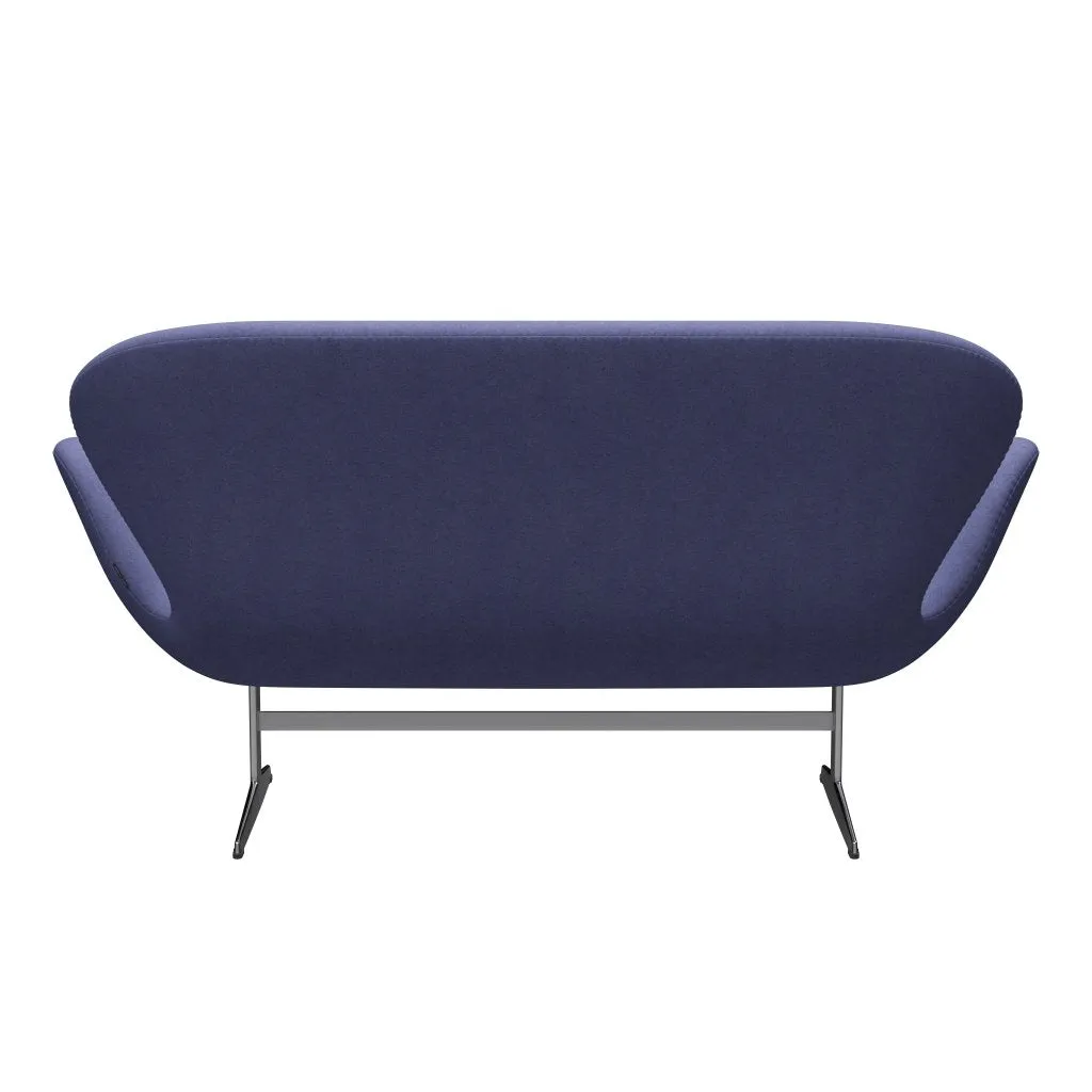 Fritz Hansen Swan™ Sofa 2 Seater, Satin Brushed Aluminium/Divina Melange Violet Light