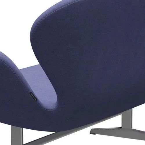 Fritz Hansen Swan™ Sofa 2 Seater, Satin Brushed Aluminium/Divina Melange Violet Light