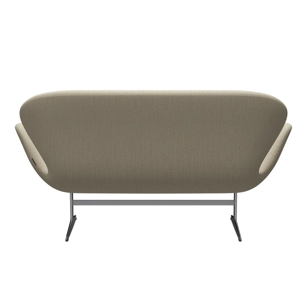 Fritz Hansen Swan™ Sofa 2 Seater, Satin Brushed Aluminium/Fiord Natural Sand