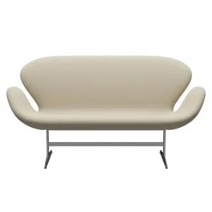 Fritz Hansen Swan™ Sofa 2 Seater, Satin Brushed Aluminium/Fiord Natural Sand